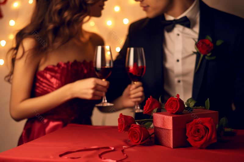 情人节情侣烛光晚餐红玫瑰礼物浪漫场景,高清,摄影图,摄影图片,图片大全,摄影图免费下载